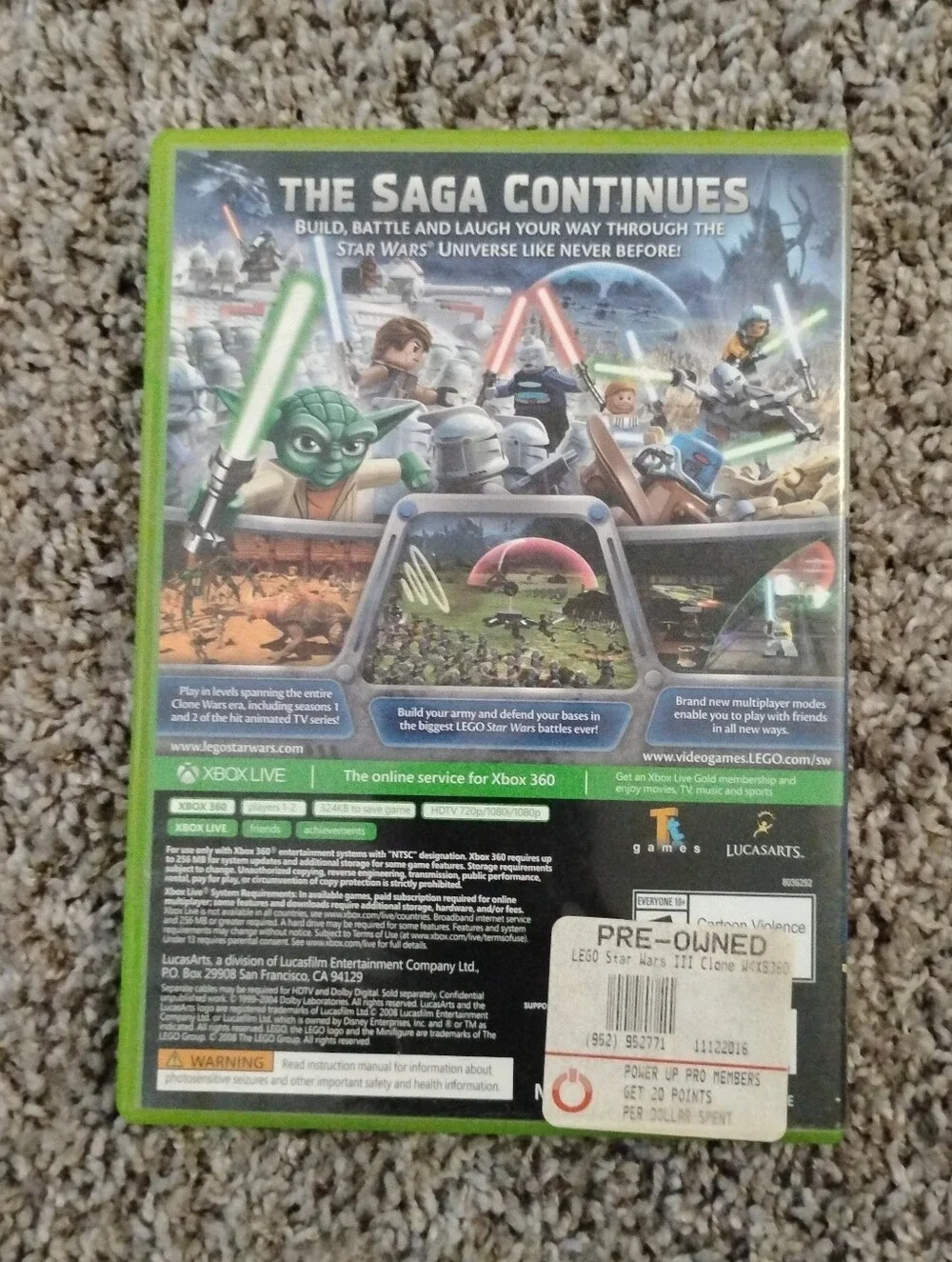 LEGO Star Wars III: The Clone Wars (Xbox 360) - Complete in Case (Platinum Hits)